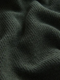 vert foncé - Pull en maille col rond en coton (3-16ans)