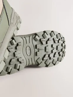 Vert kaki - Bottes de randonnée en daim à lacets