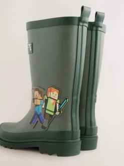Vert kaki - Bottes en caoutchouc Minecraft
