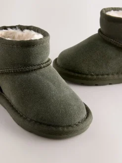 Vert kaki - Bottes en daim doublées et chaudes