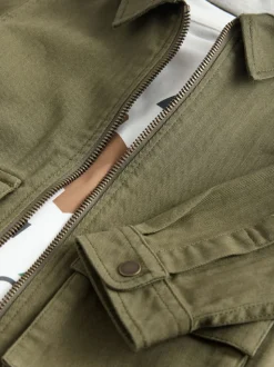 Vert kaki - Ensemble surchemise et T-shirt à capuche 2 pièces (3mois-7ans)