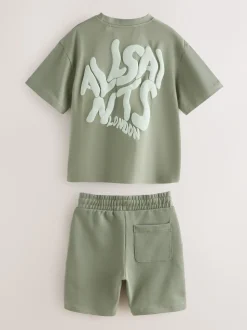 Vert kaki - Ensemble t-shirt et short en molleton smALLSAINTS Orlando