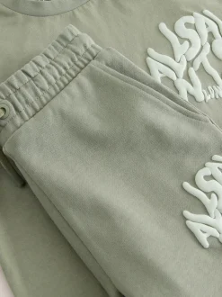 Vert kaki - Ensemble t-shirt et short en molleton smALLSAINTS Orlando