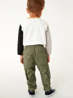 Vert kaki - Pantalon cargo doublé (3mths-7yrs)