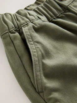 Vert kaki - Pantalon cargo en coton tissé en sergé (3-16ans)