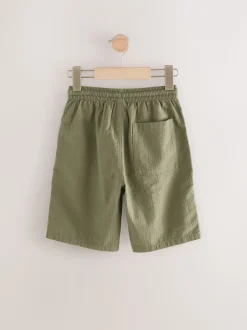 Vert kaki - Short tissé texturé 100% coton (3-16ans)