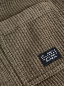 Vert kaki - Surchemise à capuche en velours côtelé (3-16ans)