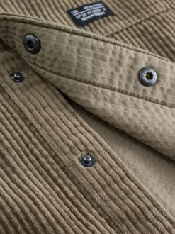 Vert kaki - Surchemise à capuche en velours côtelé (3-16ans)