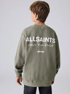 Vert kaki - Sweat-shirt smALLSAINTS Gaufré Underground oversize à Col rond