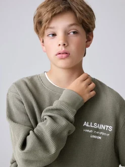 Vert kaki - Sweat-shirt smALLSAINTS Gaufré Underground oversize à Col rond