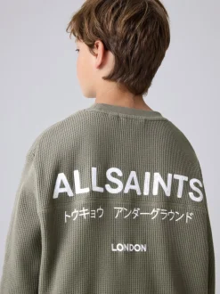 Vert kaki - Sweat-shirt smALLSAINTS Gaufré Underground oversize à Col rond