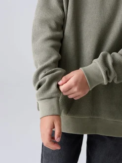 Vert kaki - Sweat-shirt smALLSAINTS Gaufré Underground oversize à Col rond