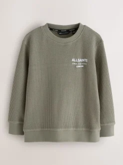 Vert kaki - Sweat-shirt smALLSAINTS Gaufré Underground oversize à Col rond