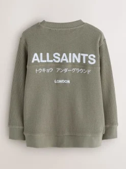 Vert kaki - Sweat-shirt smALLSAINTS Gaufré Underground oversize à Col rond