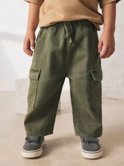 Vert kaki délavé - Pantalon cargo ample (3mois-7ans)