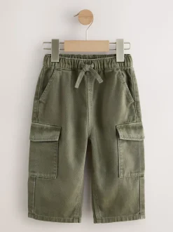 Vert kaki délavé - Pantalon cargo ample (3mois-7ans)