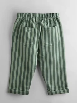 Vert kaki rayé et kaki - Lot de 2pantalons de jogging JoJo Maman Bébé à rayures et unis