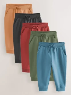 Vert kaki/bleu/rouge - Lot de 5 joggings (3mois-7ans)