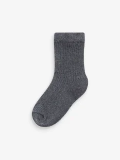 Vert kaki/gris - Paquet de chaussettes en coton riche à fines côtes 7