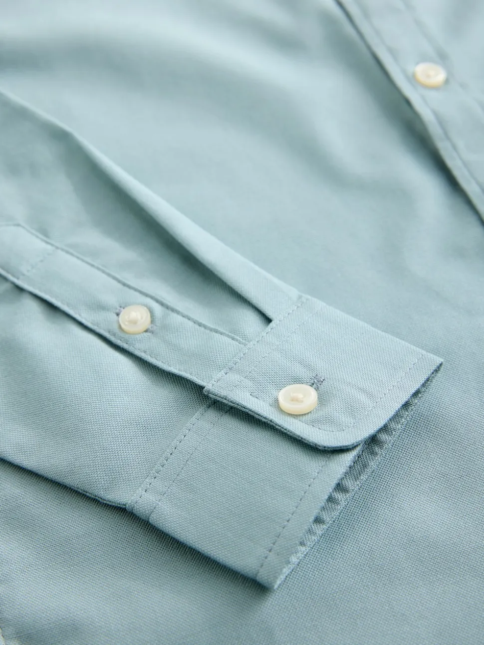 Vert minéral - Chemise Oxford à manches longues et Col mao (3-16ans)