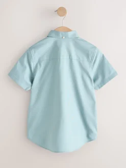 Vert minéral - Manches courtes Coton riche Oxford Chemise (3-16ans)
