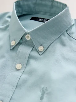 Vert minéral - Manches courtes Coton riche Oxford Chemise (3-16ans)