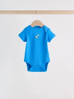 Vert motif ferme - Lot de 5 bodies bébé à manches courtes