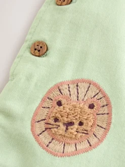 Vert motif safari Animal - Ensemble salopette et body en sergé pour bébé (0mths-2yrs)