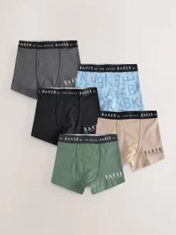 Vert multicolore - Lot de 5 boxers Baker by Ted Baker garçon