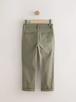 Vert olive - Pantalon chino extensible (3-17ans)