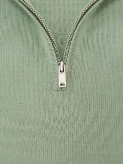 Vert sauge clair - Pull Reiss Blackhall à quart de zip en laine mérinos