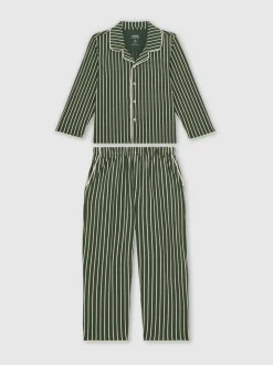 Vert/Blanc - Ensemble pyjama Reiss Slumber rayé coupe unisexe