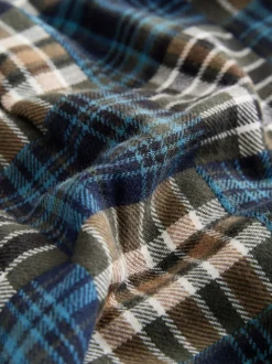 Vert/bleu à carreaux - Chemise patchwork à manches longues (3mois -7ans)