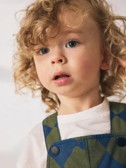 Vert/bleu Harlequin - Salopette (3mths-7yrs)