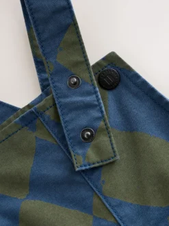 Vert/bleu Harlequin - Salopette (3mths-7yrs)