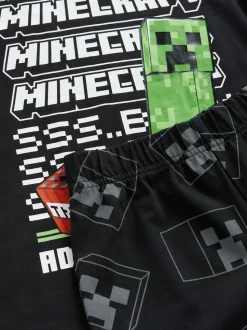 Vert/Noir - Lot de 2 pyjamas courts sous licence Minecraft (5-14ans)