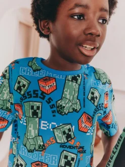 Vert/Noir - Lot de 2 pyjamas courts sous licence Minecraft (5-14ans)