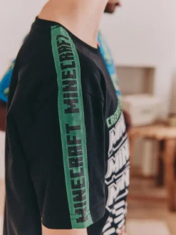 Vert/Noir - Lot de 2 pyjamas courts sous licence Minecraft (5-14ans)