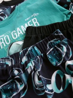 Vert/Noir Pro Gamer - Lot de 2 pyjamas à manches longues (3-16ans)