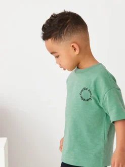 Vert/Noir surdimensionné - Ensemble Manches courtes  100% coton - T-shirt et Leggings (3mths-7yrs)