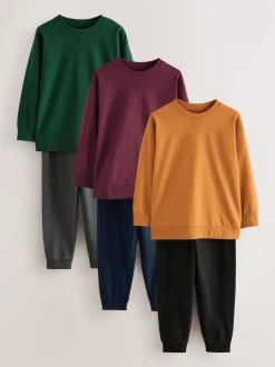 Vert/orange - Lot de 3 pyjamas à manches longues (3-16ans)