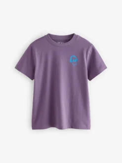 Vert/Rouge/Camel/Violet - Lot de 4 petits t-shirts graphiques à manches courtes (3-16ans)