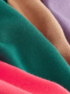 Vert/Rouge/Camel/Violet - Lot de 4 petits t-shirts graphiques à manches courtes (3-16ans)