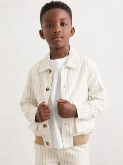 Veste Harrington en coton à fines rayures Reiss Easton