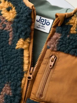 Veste JoJo Maman Bébé à damier en Borg à capuche