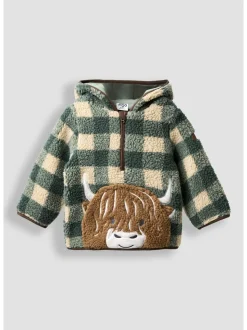 Veste JoJo Maman Bébé en peau de mouton à demi-fermeture éclair appliquée