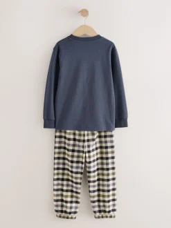 Véhicule bleu/vert - Lot de 2 pyjamas en tissu à carreaux à manches longues (3-16ans)