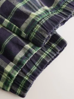 Véhicule bleu/vert - Lot de 2 pyjamas en tissu à carreaux à manches longues (3-16ans)