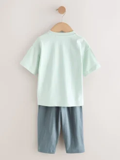 Véhicules bleu/noir/blanc - Manches courtes T-shirt & Survêtement Set 3 Pack (3mths-7yrs)