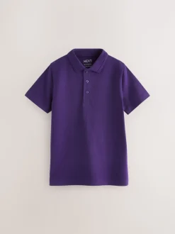 Violet - Polos en coton à manches courtes pour l'école, lot de 2 (3-16ans)